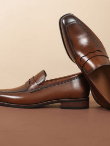 Mens Business Loafers Cow Leather Slip-Ons
