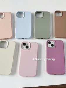 Sunflower Fruits Liquid Silicone Protective Phone Case for Apple 15 pro Max iPhone 14 Pro/13/12 Anti-Fall Simple Couple Pure Color