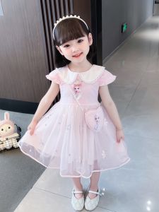 Princess Dress Short Sleeve Little Girl Baby Summer Cotton Skirt Ice Princess Outfit Childrens Clothing Baby Girls Dress