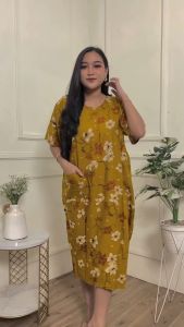 Daster Jumbo Ld 130 cm Bunga Sakura Daster Busui Daster Kekinian Daster Terbaru 2024 Daster Premium Daster Rayon