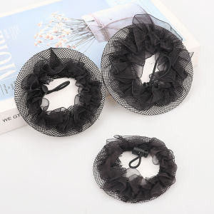 Invisible Elastic Bun Cover Hair Net With Drawn Rope And Lace Ballet Dance Skating Stretchable Hairnet Bun Snood Girl Hair Net