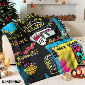Beast Kingdom | Graffiti Style Word Art Winter Summer Flannel Blanket Throw Fleece Soft Fuzzy Plush Cozy Fleece Blankets for Sofa Ideal Gifts