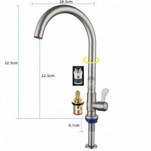 304 Stainless Steel Single Cold Water Tap 1/2 inch