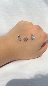 Liontin solitaire emas asli kadar 70 16k amero mainan kalung santa permata petak segi bulat diamond look