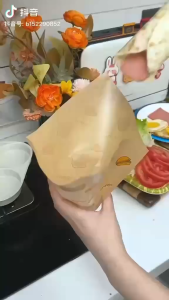 SERENITY 50pcs/set Sandwich Bags Kraft Paper Bags Triangular Open Top Sandwich Bags for Butter Food Packaging 18x18cm