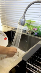 ก๊อกอ่างล้างจาน 2 ระดับ หมุนได้ ก๊อกน้ำซิงค์ 304 สแตนเลสแท้ - เสริมวัสดุแบบไม่รองรับตัว