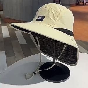 Man Hiking Hats Quick-Drying Sunscreen Cap Fisherman Hat Bucket Hat Sun-Shade Wide Brim Panama Cap