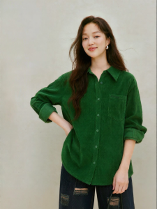 INMAN | Cotton Corduroy Embroidered Shirt