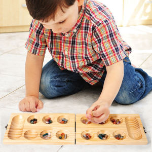 Mancala African Stone Board Game Wooden Travel Party Family Puzzle