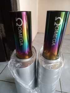 Knalpot Mobil Racing Omega Pelangi Suara bass Kering Untuk All Type mobil Bahan Bakar bensin adan solar