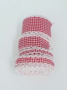 5yards 10/15/25/38mm Polyester Frayed Edge Red Plaid Ribbon Fabric Ribbons for DIY Gifts Bouquet Wrapping Bow Garment Decoration