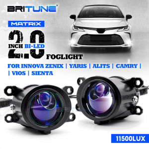 Blue Hyperboloid Bi LED Fog Lights For Toyota Innova VIOS Hilux Revo Yaris New Camry Corolla Fortuner 2.0 inch H11 Fog Lamp Projector Lens