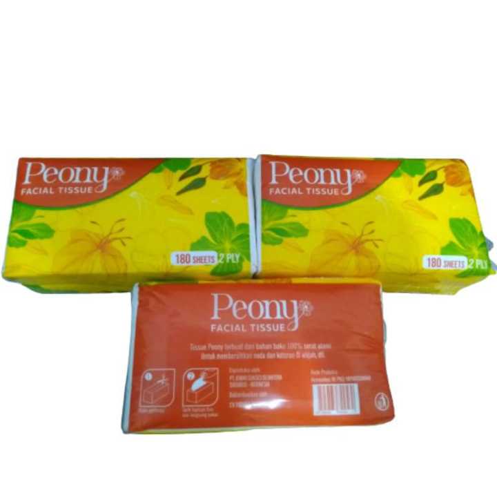 TISU WAJAH LEMBUT MERK PEONY 2PLY 180LEMBAR TERMURAH | Lazada Indonesia