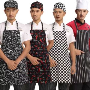 Adjustable Striped Apron Hotel Restaurant Chef Waiter Apron Kitchen Baking Apron For Cooking Cafe Long Neck Chef Apron