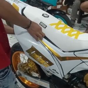 Tipe XXXX White Series Kulit Sarung Jok Supermoto