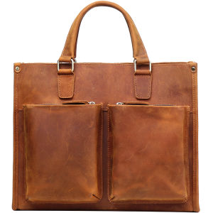 JINGZIXIANSHENG | Retro Leather Business Bag