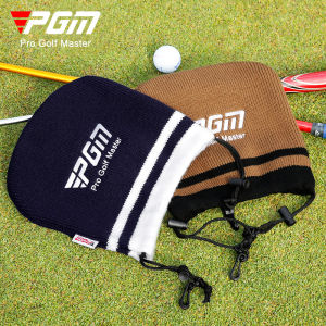 PGM Golf Club Head Cover Knitted Iron Rod Set Hat Cover Elastic Rope Tie Neck Ball Embroidered Protective Cover GT215