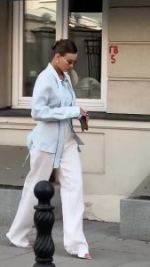 Áo Sơ Mi Cotton Vintage Nữ Cổ Khăn Cài Nút Kiểu Dáng Casual Thanh Lịch Ôm Dáng Thời Trang Đường Phố