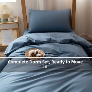 Cotton Bedding Set for Dorm Single Bed 6pcs