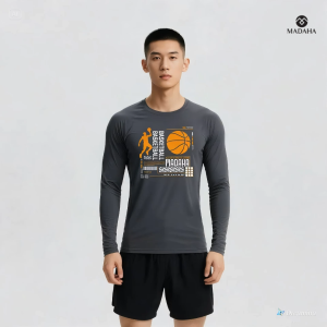 Madaha Kaos Baju Lengan Panjang Dry fit Jersey Olahraga Basketball Play Not To Win But To Grow