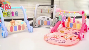 Multifunctional Baby Activity Walker - 4-in-1 Playmat Piano Toys & Learning Gym for Toddlers