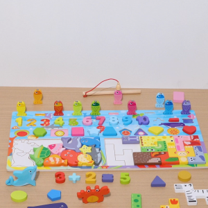 3D Blocks Number Board Transportation Safe Durable Wood Early Math Learning Montessori Toys for Kids