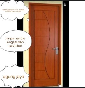 1 set kusen dan pintu ukuran daun 80cmx200 cm bahan meranti dan kamper fast respon