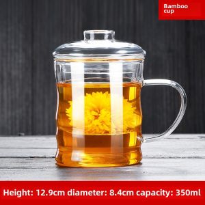 Heat Resistant Glass Water Cup Office with Lid Handle Tea Cup Personal Dedicated Scented Tea Cup Tea Water Separation Tea Cup