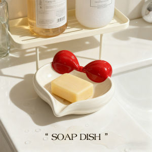 Hộp Đựng Xà Phòng Gốm Hai Lớp Treo Tường Phòng Tắm Phong Cách Scandinavia Hình Trái Tim Đựng Xà Phòng Cưới Dễ Thương