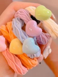 หนาขึ้น ผ้าเช็ดตัวสําหรับเด็กความยืดหยุ่นสูงทนทานรูปดาว < Ne2> Bun อุปกรณ์เสริมผมสําหรับสาว Candy สีหัวใจ