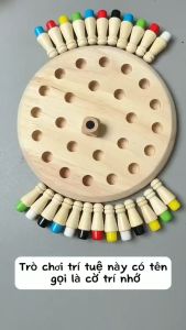 Bộ Cờ Trí Nhớ Màu Sắc Bằng Gỗ Hình Tròn Đồ Chơi Thông Minh Rèn Luyện Khả Năng Trí Nhớ Tư Duy Cho Bé