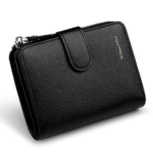 WILLIAMPOLO | Men Short Leather Wallet Large Capacity Card Holder