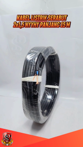 Kabel Serabut Tembaga 2x1.5 Hitam NYYHY 15 METER Kabel Fleksibel Serabut Tembaga SNI Panjang 15 METER 2x1.5 NYYHY Hitam