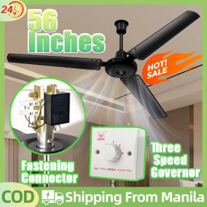 56 Inch Ceiling Fan Heavy Duty Big Ceiling Fans For Living Room 3 Metal Blades Mute Large Wind Ceiling Fan Inverter Durable Standard Industrial Ceiling Fan Derma PH
