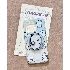 ชาร์จไฟแบบแม่เหล็ก หมีน่ารัก หมุนได้ สำหรับ Apple 15PRO/16PROMAX 14PRO/13/12mini น่ารัก XR/16PLUS/14 ยางซิลิโคน XSmax ลายการ์ตูน 876/5S