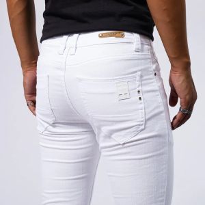 Mens White Casual Jeans New Denim Pants Comfortable Fashion Stretch Slim Fit Straight Trousers Male Clothing Streetwear