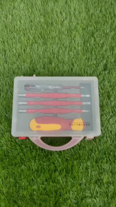 ชุดไขควงฉนวนกันความร้อน 5 ชิ้น ไขควงกันไฟ 500V พร้อมดอกไขควงแม่เหล็ก (มีกระเป๋าเก็บ)สําหรับซ่อมแซมไฟฟ้า