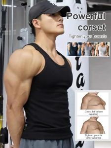 Mens slim lightweight cotton summer fitness tank top sweat absorbent breathable threaded