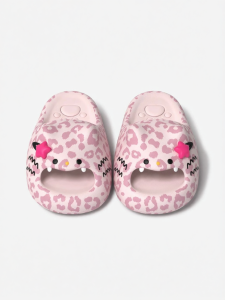 chikoku | Cute Cartoon Leopard Cat Paw Anti-slip House Slippers Thick Sole