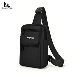 LouisWill Chest Bag Fashionable Single-Shoulder Crossbody Bag Travel Bag Lightweight Casual Bag Leisure Sport Street Bag