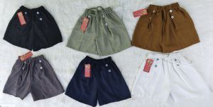 Celana pendek anak perempuan hotpants bahan cringkle airflow variasi kancing trendy dan kekinian