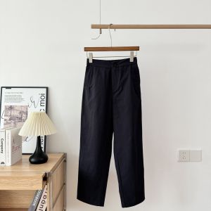 Japanese Style Shurute Cropped Pants Womens Summer Thin Harem Slimming Casual 150 Small Pure Cotton Tapered Baggy Pants 8