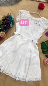 MYDU SALE | Đầm Ren MS 2291 – Ren Cao Cấp Đính 2 Nơ Bên Eo Xinh Xắn