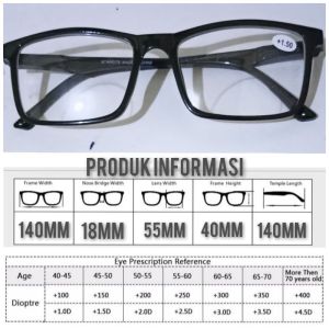 kacamata baca dan jalan double fokus frame besar gagang per tahan la