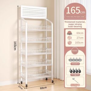 Mobile Multi-level Storage Rack for Toys and Snacks Slanted Basket