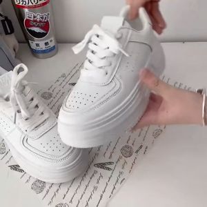 \"FREE BOX\"Size(36-40) Sepatu Sneakers korea Style Simpel Putih Hitam Polos Wanita Olahraga Terbaru