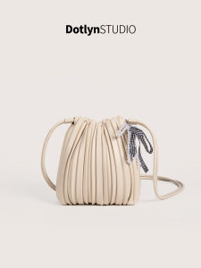 Dotlyn Korean Style Ins Wind Vertical Striped Folded Single Shoulder Bag New Small Design Simple Fashion Crossbody Bag for Women