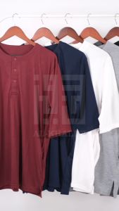 Kaos Koko Kurta Pakistan Lengan 3/4 Fashion Muslim