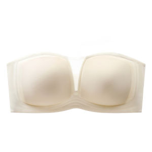 MiiOW | เสื้อชั้นในสายเดี่ยวแบบบางไร้ตะเข็บสำหรับผู้หญิง ป้องกันการลื่นไหล ช่วยให้หน้าอกดูใหญ่ขึ้น เสื้อชั้นในแบบไร้โครง ทรงครึ่งวงกลม