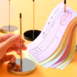 Restaurant Receipt Holder Metal Straight Rod Ticket Fork Silver Color Desk Receipts Check Bill Fork